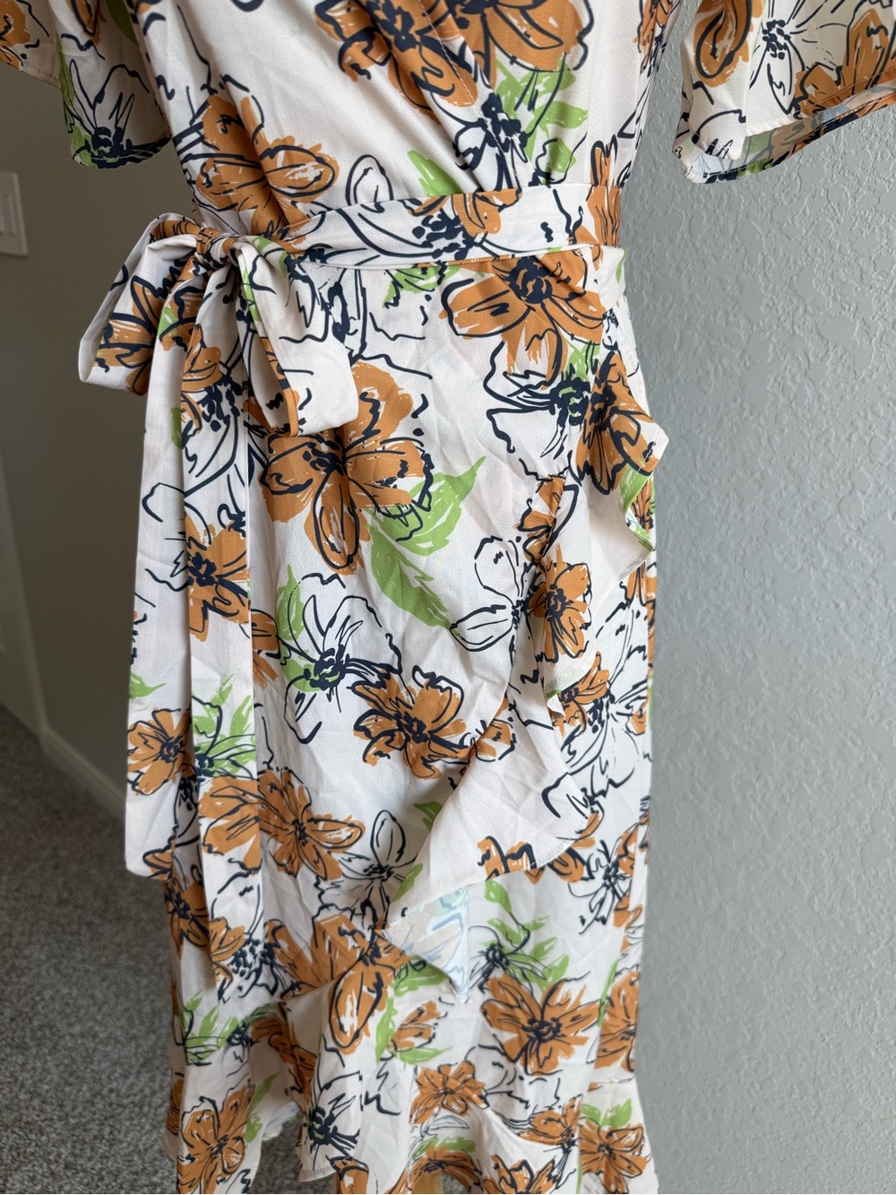 Grace & Emma Floral Wrap Midi Dress - Picture 2 of 7